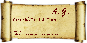 Arendás Gábor névjegykártya