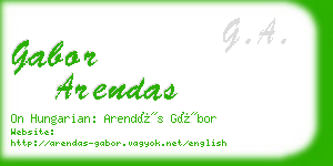 gabor arendas business card